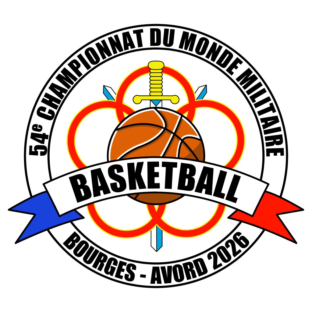 Logo officiel du 54e Championnat du Monde Militaire Basketball - Bourges - Avord 2026