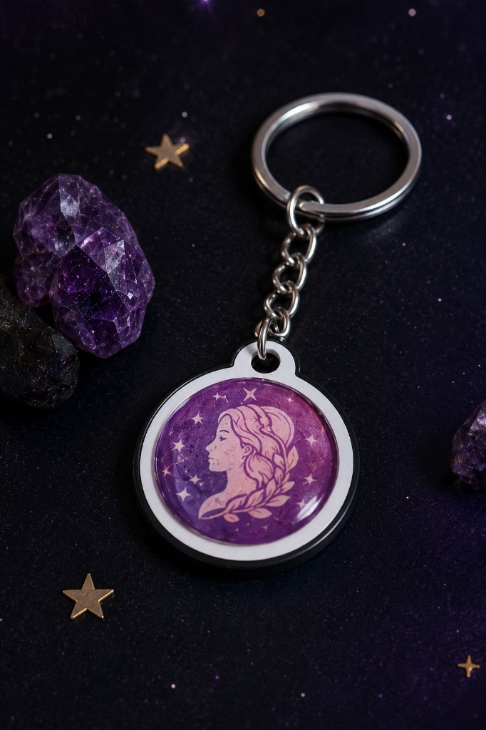 Porte-clés NFC Astro Stellar ambiance cosmique violette