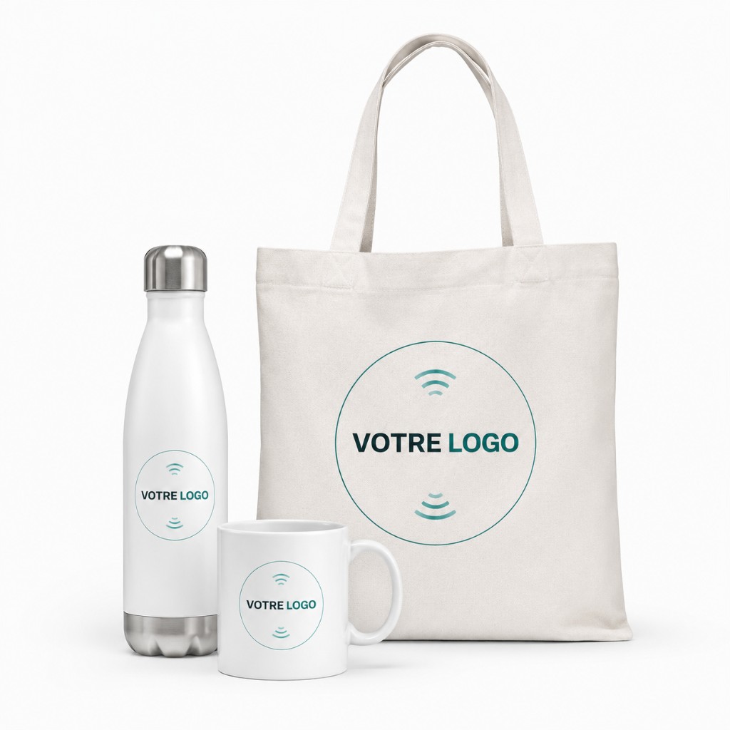 Badge participant NFC personnalisé Timelapse-3D avec lanyard