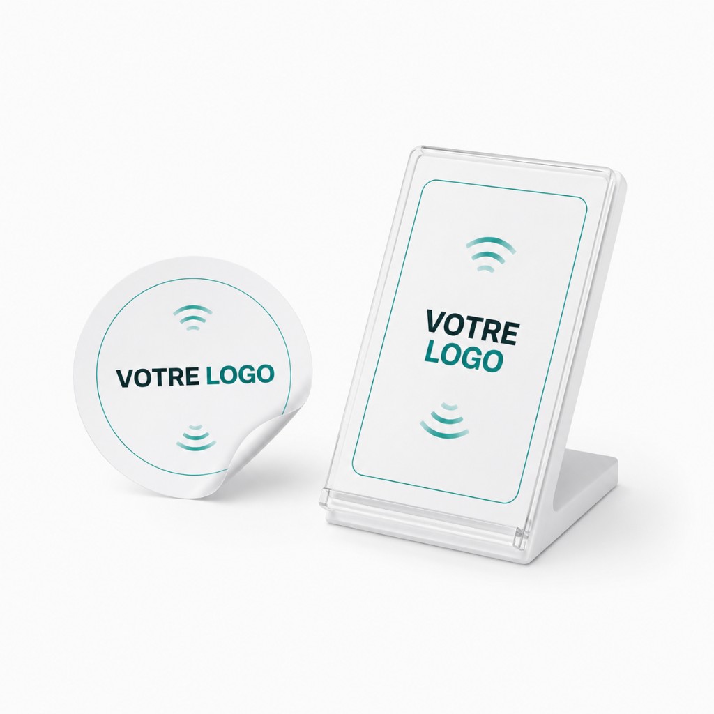 Support comptoir cube blanc