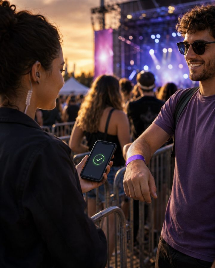 Contrôle d'accès avec bracelet NFC festival