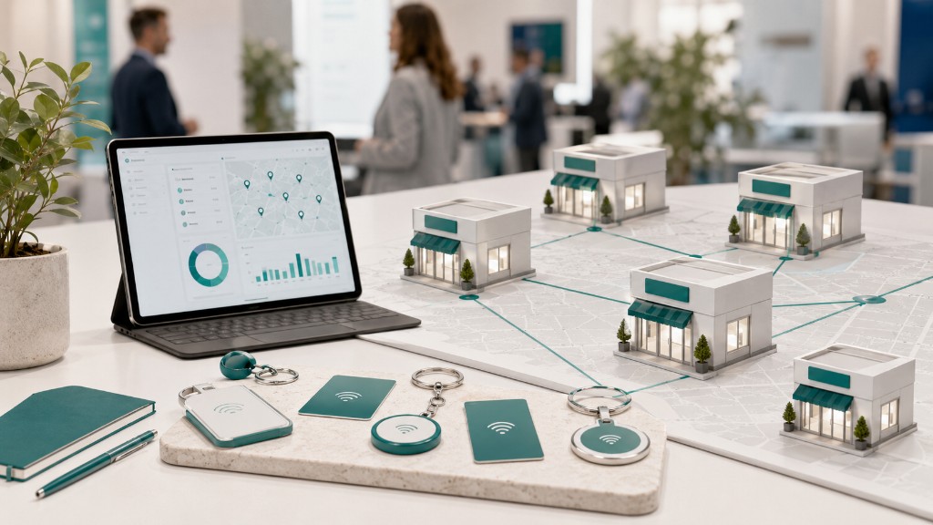 Pilotage multi-sites de franchises Timelapse-3D : dashboard, cartes NFC et points de vente miniatures