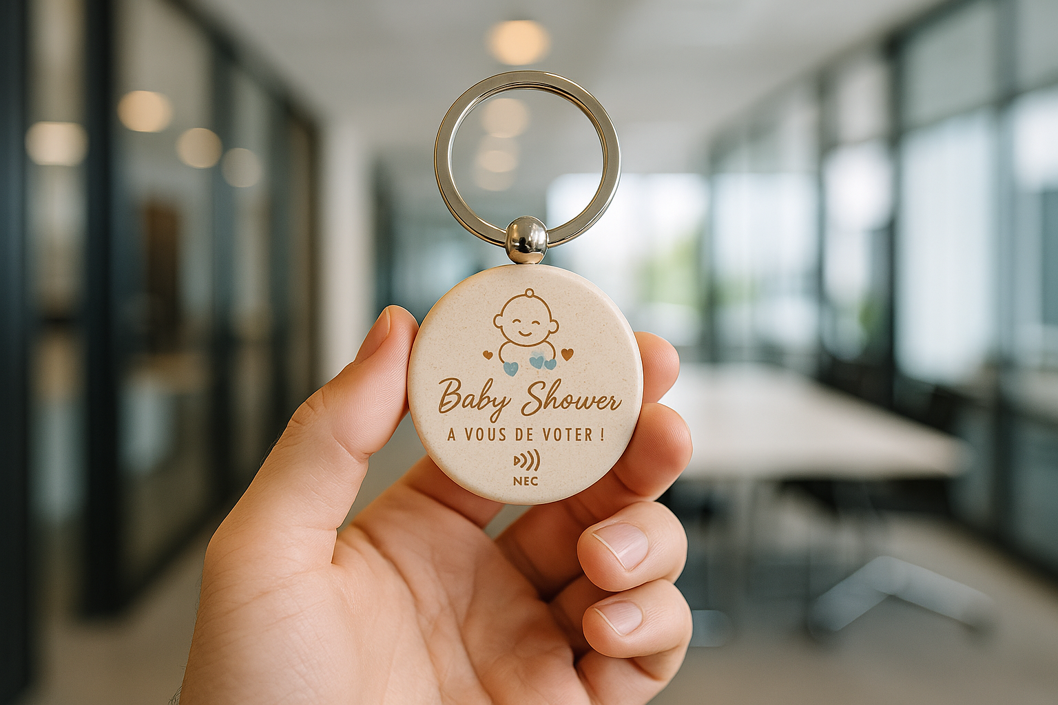 Porte-clés NFC Baby Shower Personnalisable
